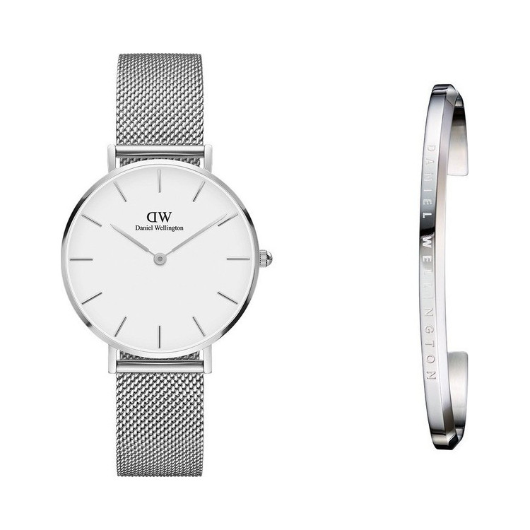 Daniel Wellington Classic Petite Sterling 32mm + Classic Cuff S