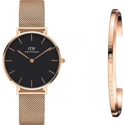 Daniel Wellington Classic Petite Melrose (Black) 32mm + Classic Cuff S