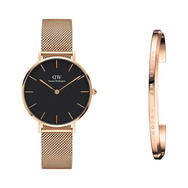 Daniel Wellington Classic Petite Melrose (Black) 32mm + Classic Cuff S