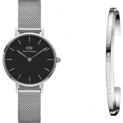 Daniel Wellington Classic Petite Sterling (Black) 28mm + Classic Cuff S