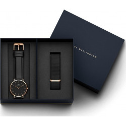 Daniel Wellington Classic Black Sheffield 40mm + Cornwall ремешок