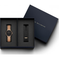 Daniel Wellington Classic Black Petite Melrose 32mm + Cornwall ремешок