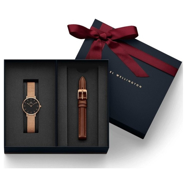 Daniel Wellington Classic Black Petite Melrose 28mm + St Mawes ремешок